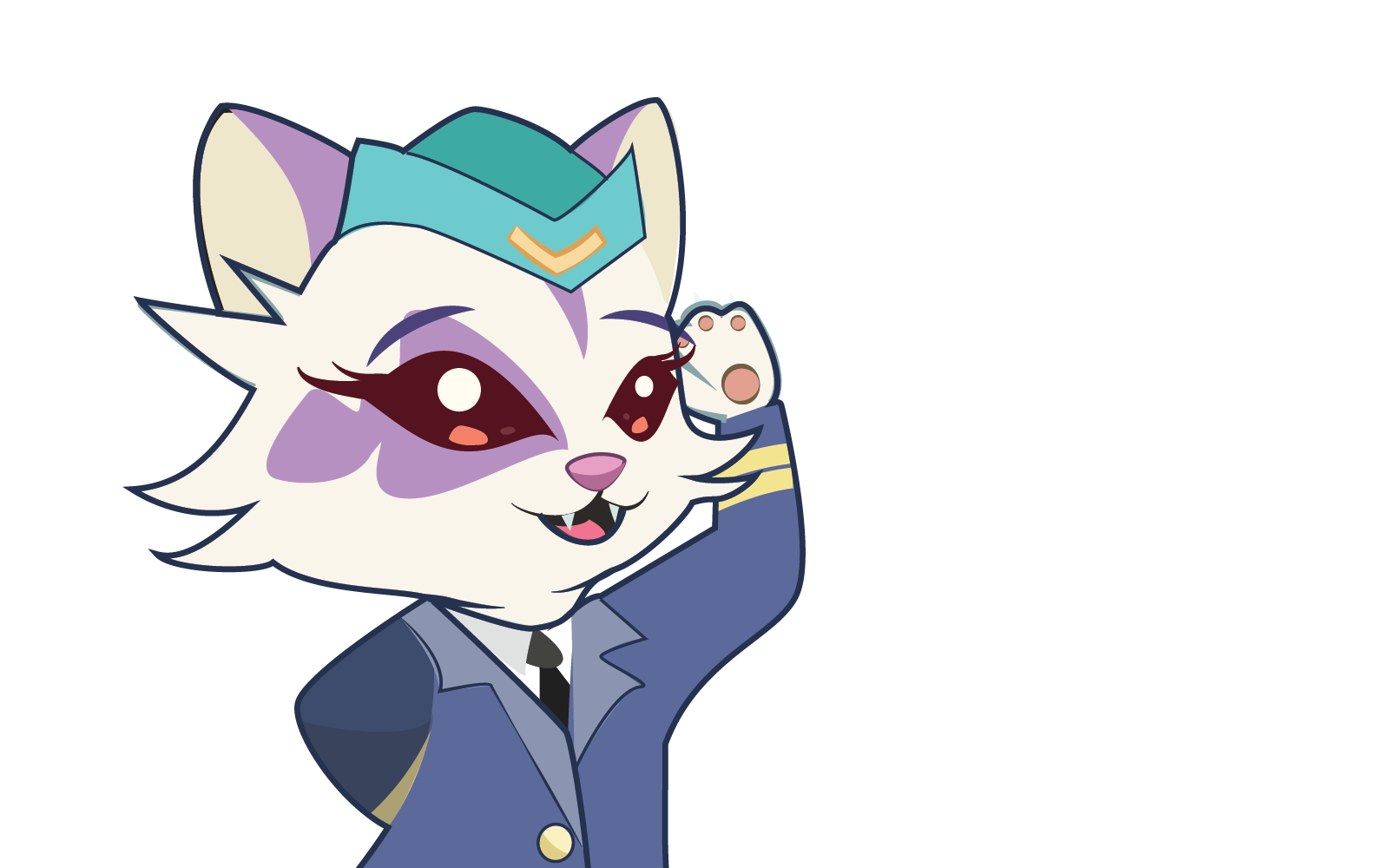 Super Miko Saluting as planes fly past her.