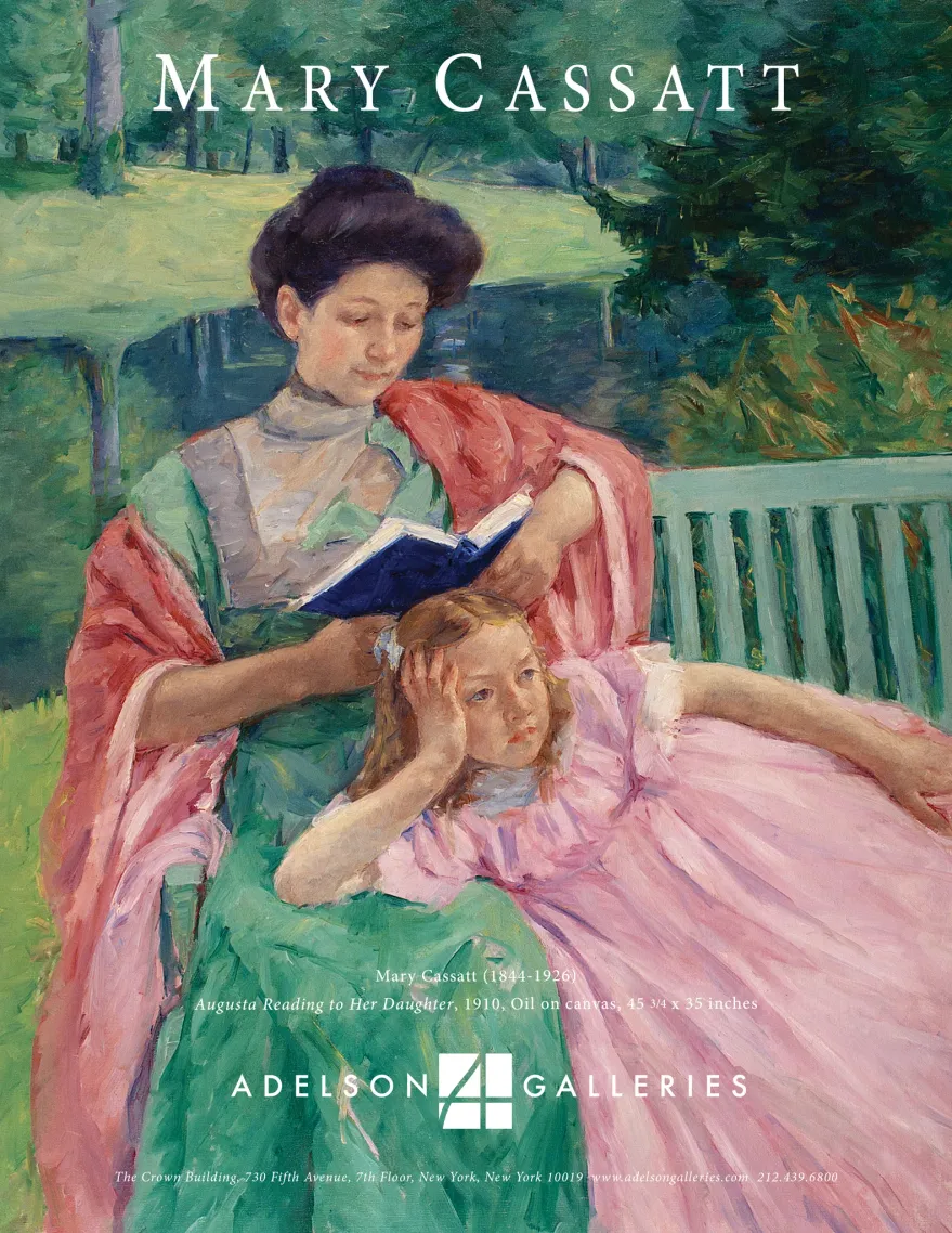 Advertisement variant designed for placement in the Winter Show 2016 official catalogue, featuring Mary Cassatt's Augusta Reading to Her Daughter