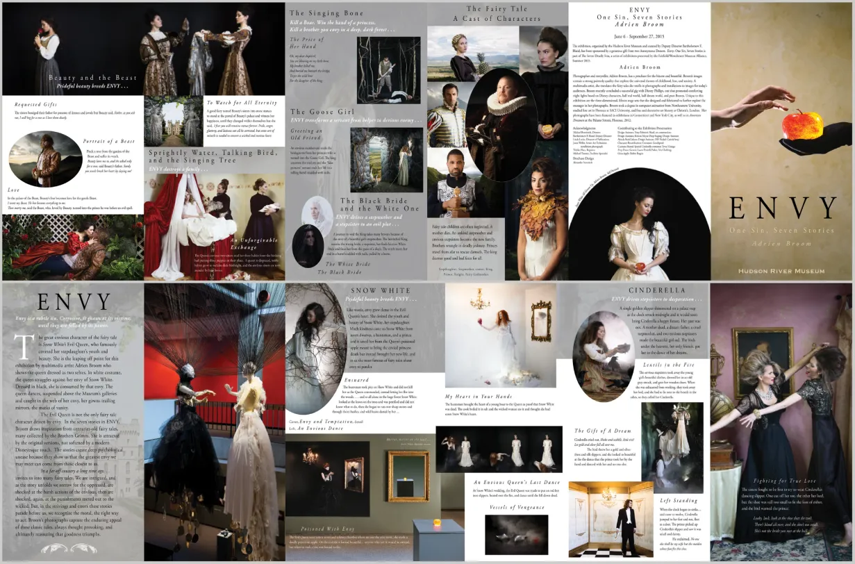 Exhibition six-panel brochure design featuring the artwork of Adrien Broom