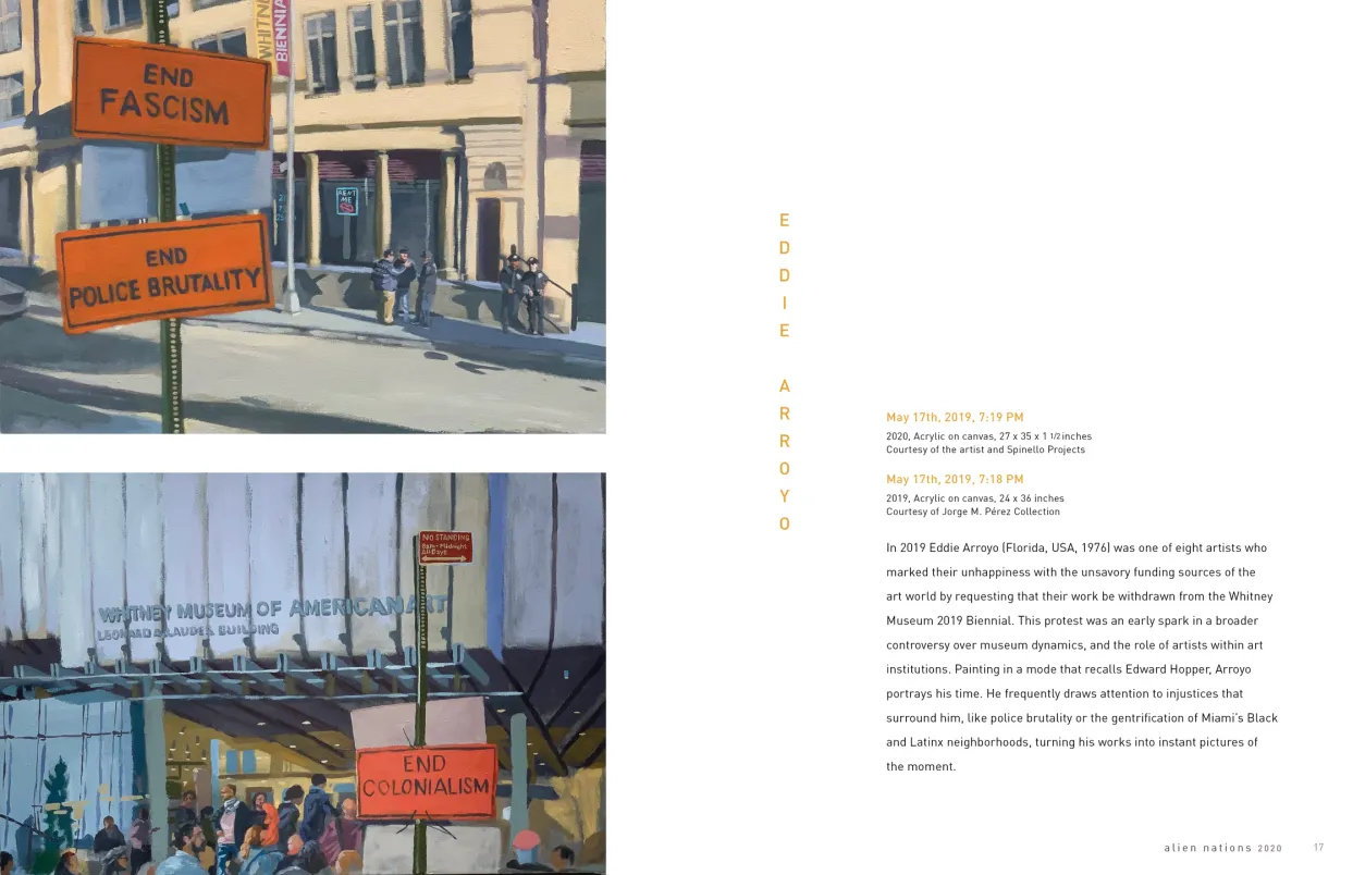 Alien Nations 2020 exhibition catalogue, pages 16–17