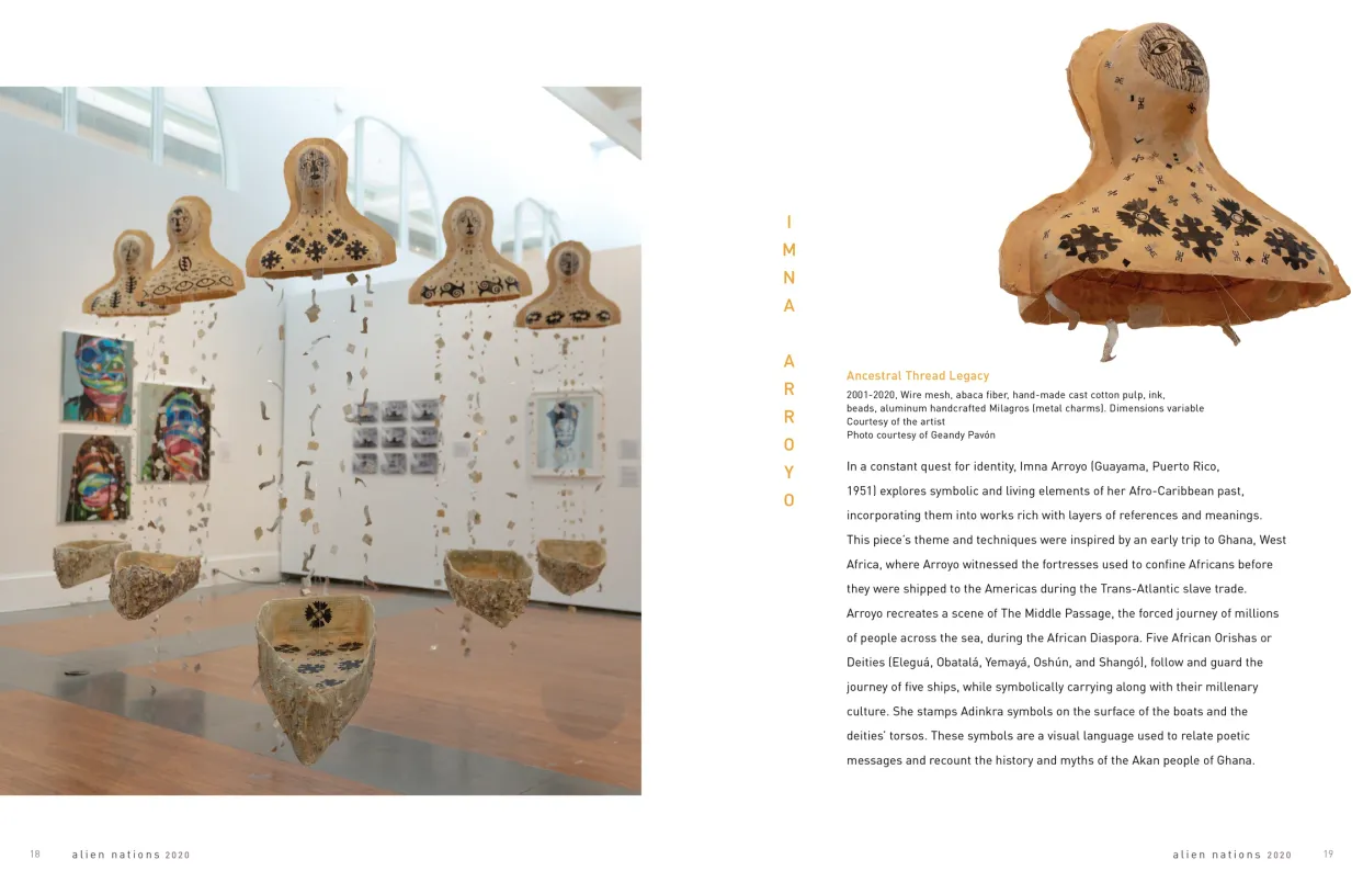 Alien Nations 2020 exhibition catalogue, pages 18–19