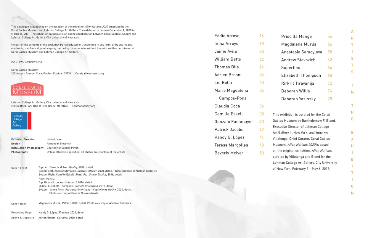 Alien Nations 2020 exhibition catalogue, pages 4–5