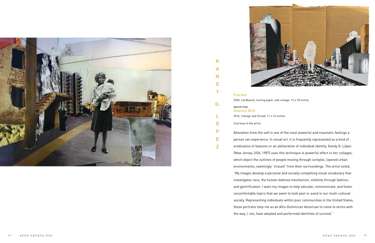 Alien Nations 2020 exhibition catalogue, pages 44–45