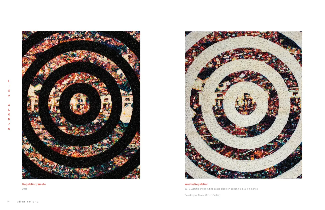 Alien Nations exhibition catalogue, pages 18–19