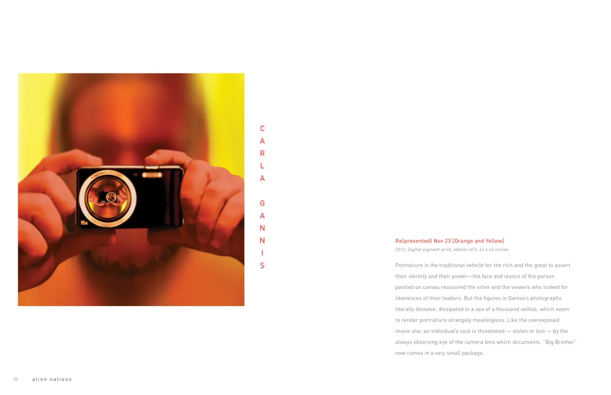 Alien Nations exhibition catalogue, pages 36–37