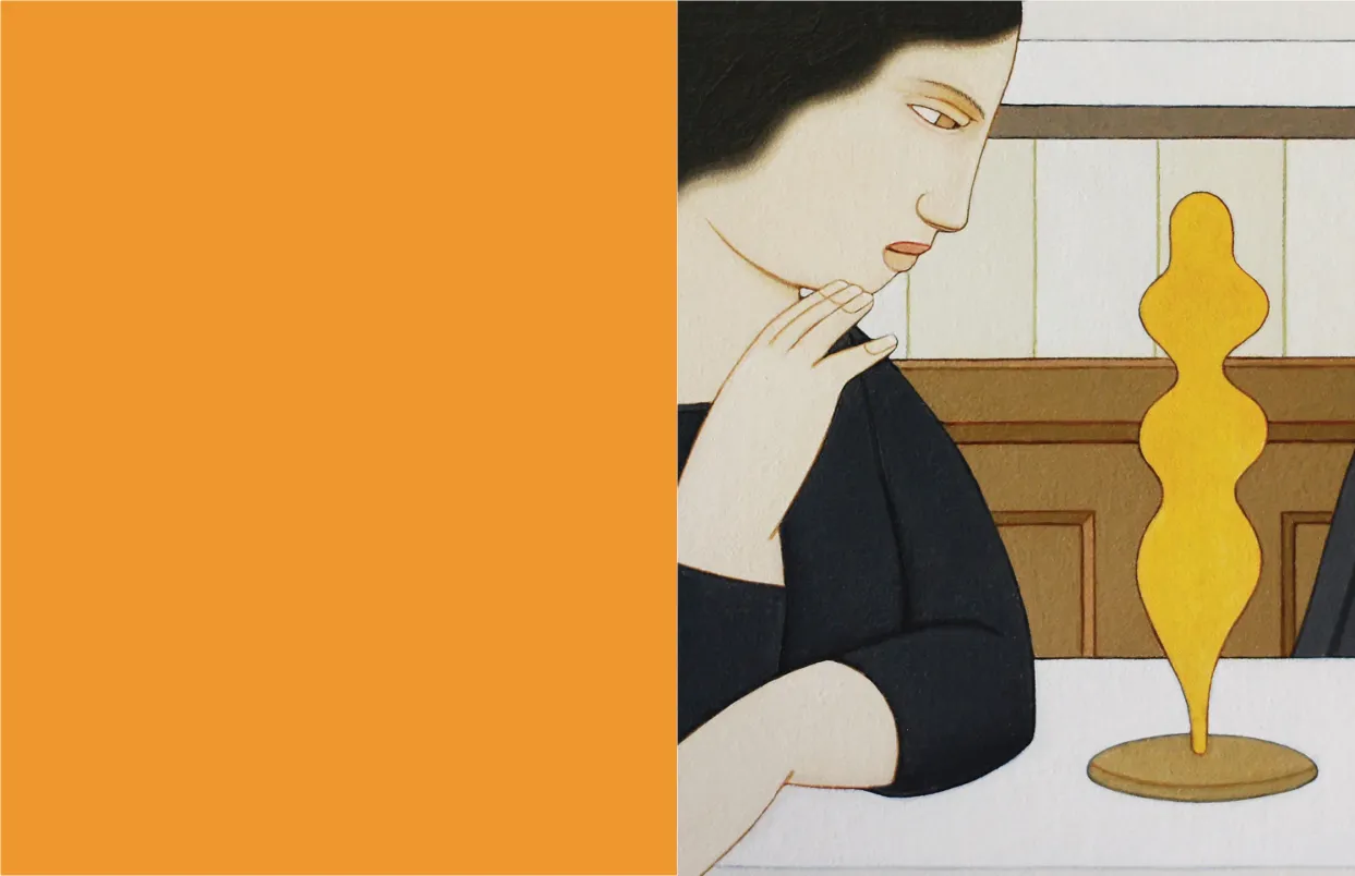 Andrew Stevovich: Contemplating Figures exhibition catalogue, inside back cover spread