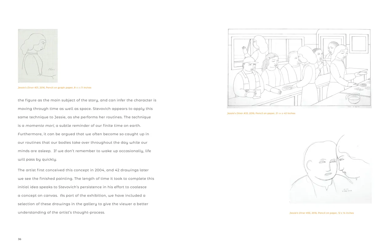 Andrew Stevovich: Contemplating Figures exhibition catalogue, pages 36–37