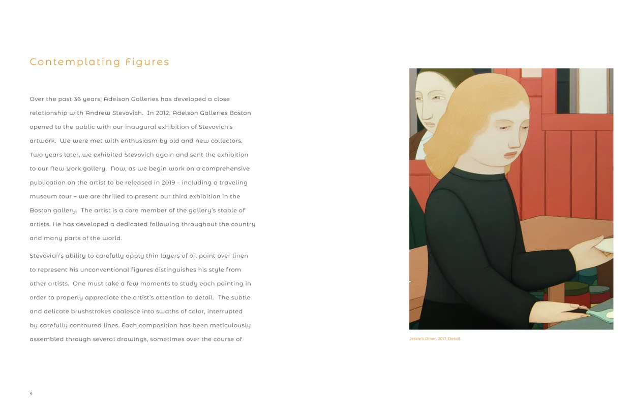 Andrew Stevovich: Contemplating Figures exhibition catalogue, pages 4–5