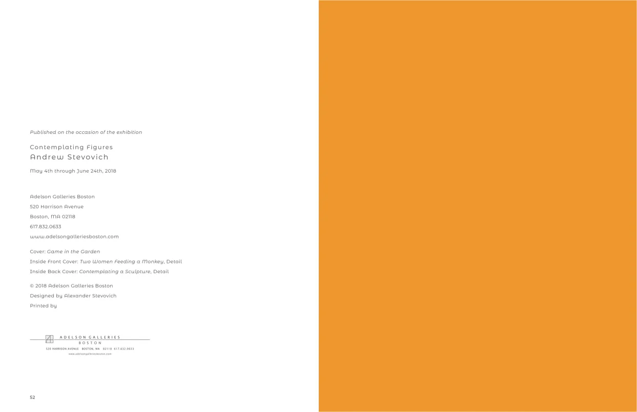 Andrew Stevovich: Contemplating Figures exhibition catalogue, pages 52–53