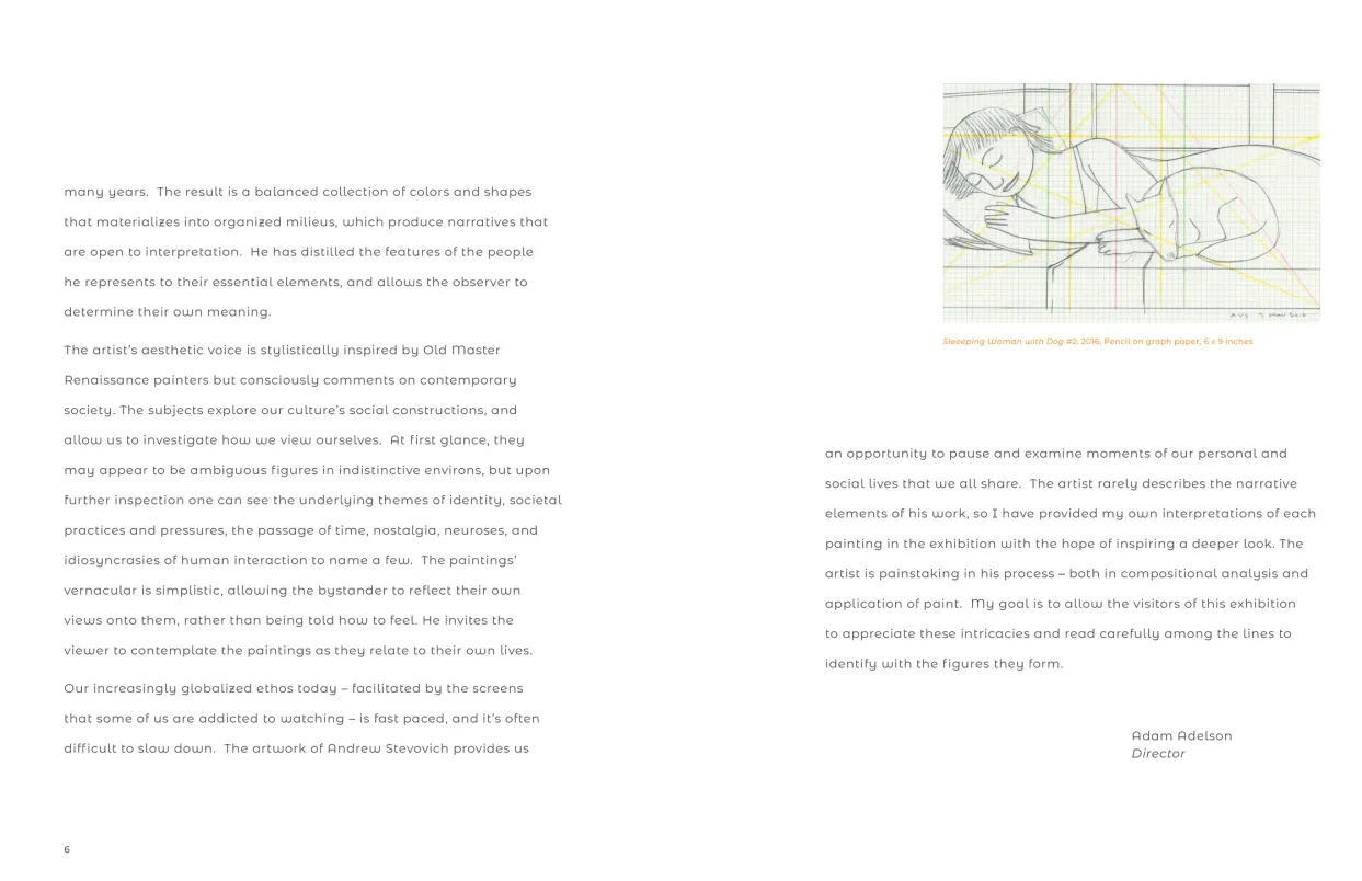 Andrew Stevovich: Contemplating Figures exhibition catalogue, pages 6–7