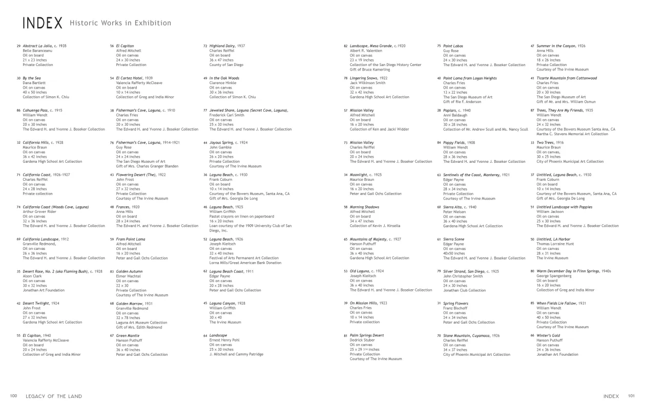 Art in Nature: Legacy of the Land exhibition catalogue, pages 100–101