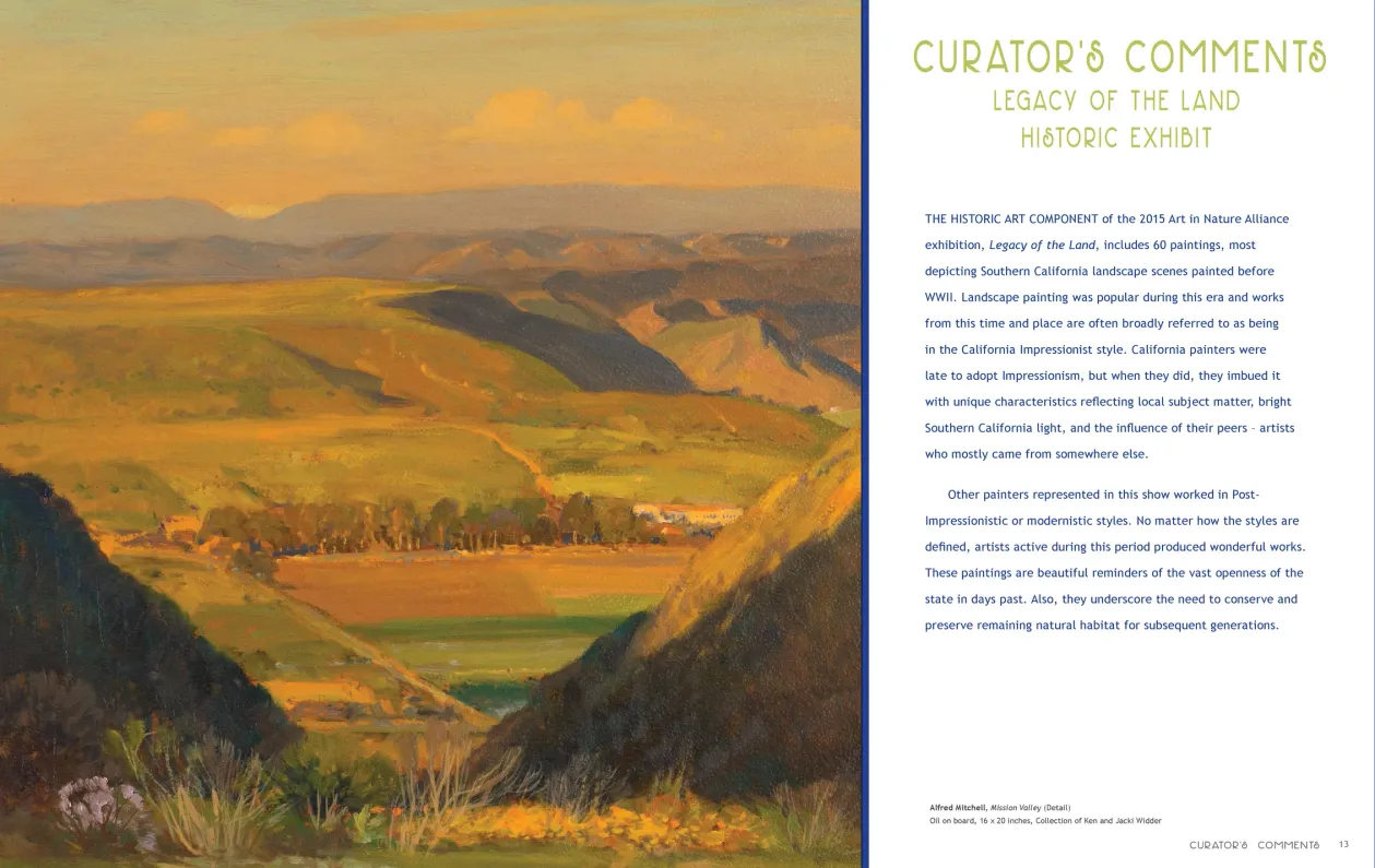 Art in Nature: Legacy of the Land exhibition catalogue, pages 12–13