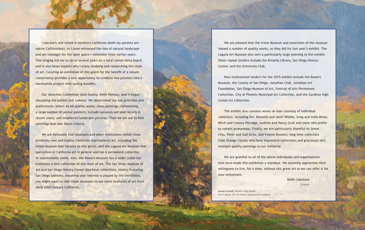 Art in Nature: Legacy of the Land exhibition catalogue, pages 14–15