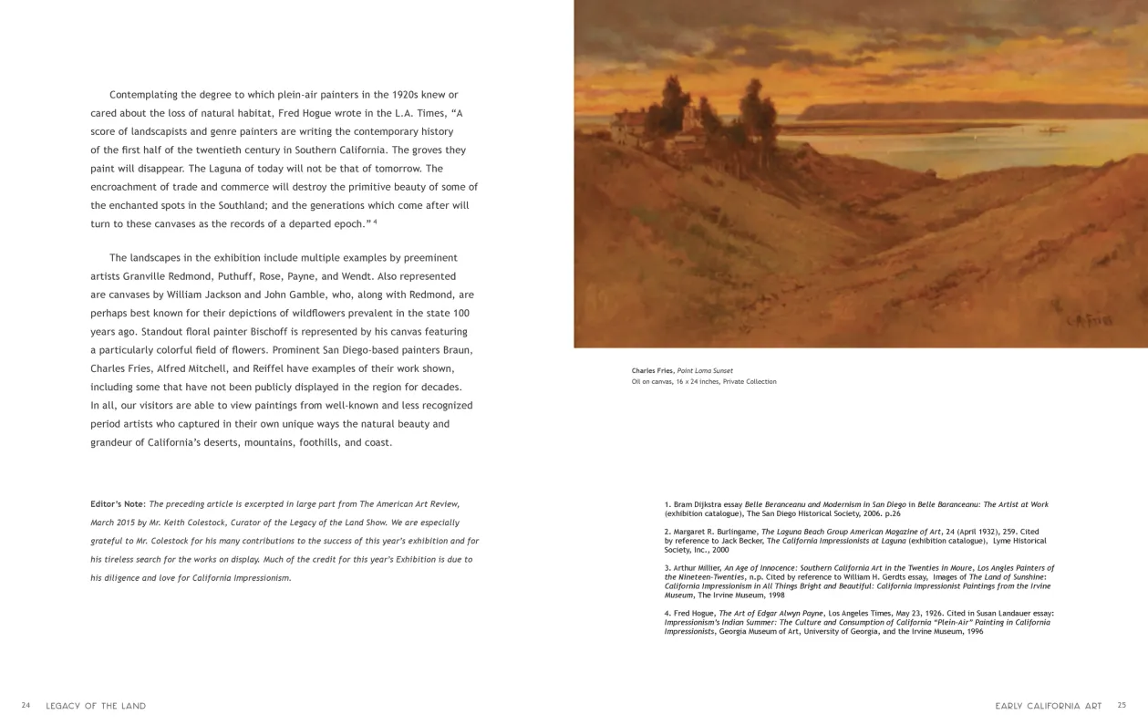 Art in Nature: Legacy of the Land exhibition catalogue, pages 24–25