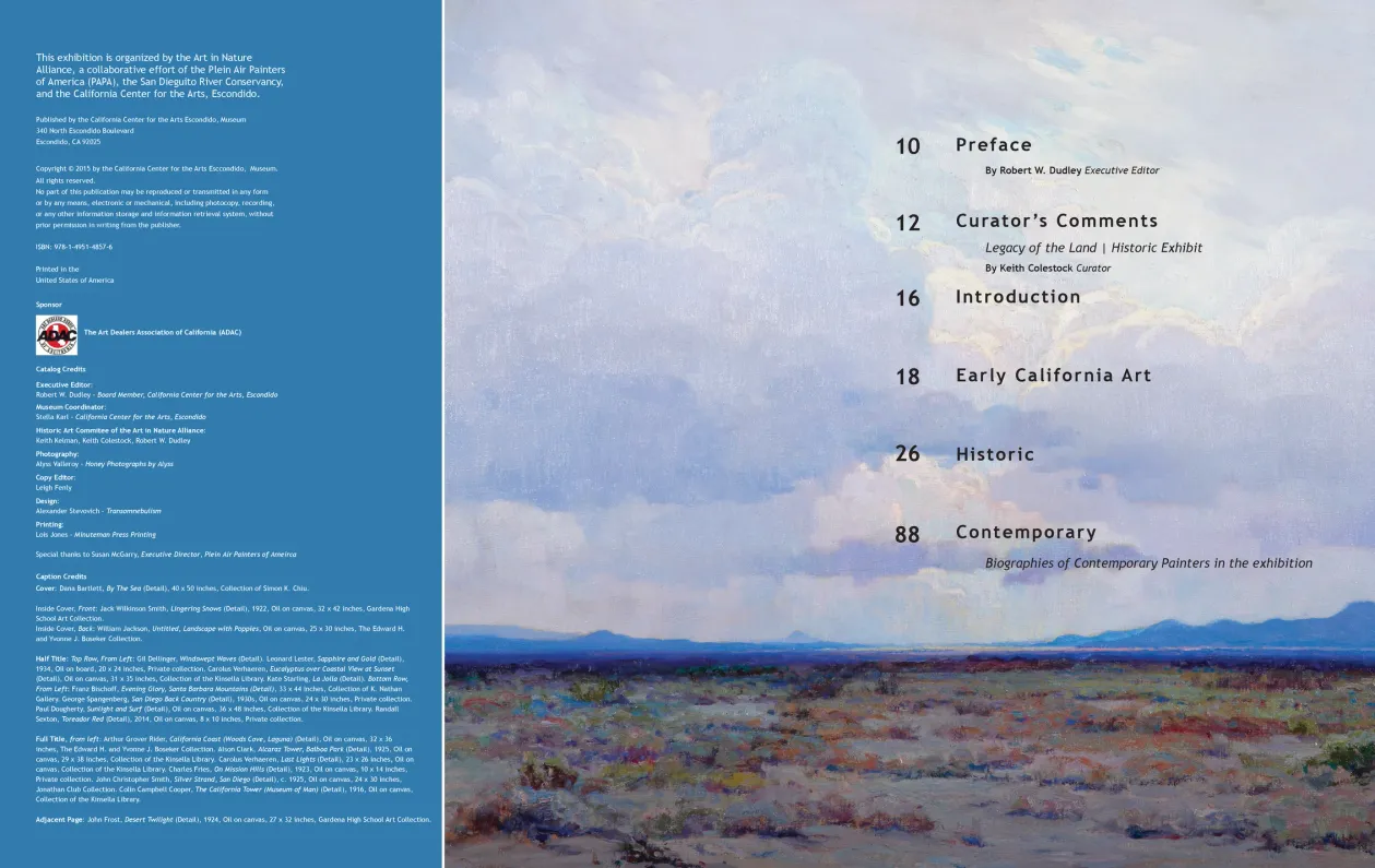Art in Nature: Legacy of the Land exhibition catalogue, pages 6–7
