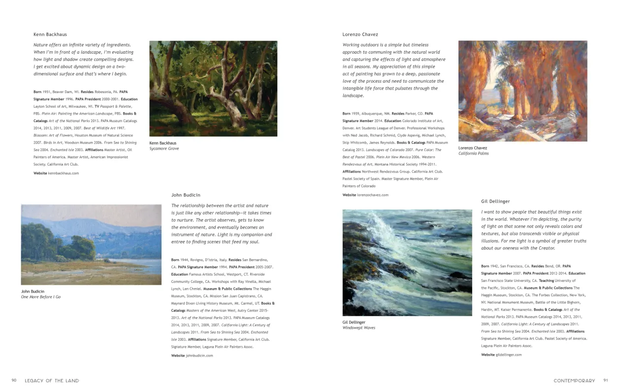 Art in Nature: Legacy of the Land exhibition catalogue, pages 90–91