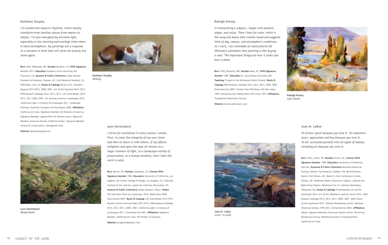Art in Nature: Legacy of the Land exhibition catalogue, pages 92–93