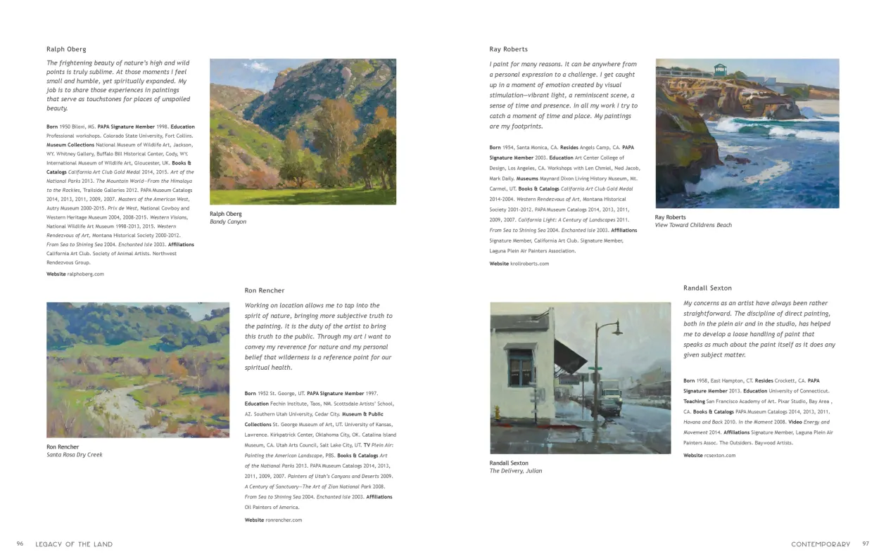 Art in Nature: Legacy of the Land exhibition catalogue, pages 96–97