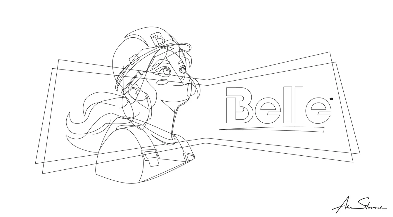 Belle Illustrated Horizontal Logo vector-line for comparison