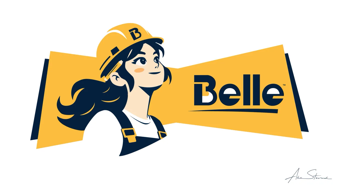 Belle horizontal illustrated logo