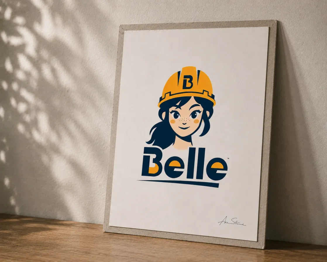 Photography Presentation of Belle's square illustrated logo