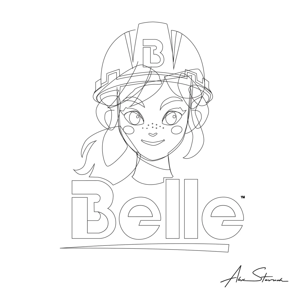 Belle Illustrated Square Logo vector-line for comparison