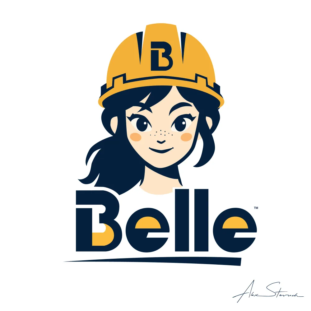 Belle square illustrated logo