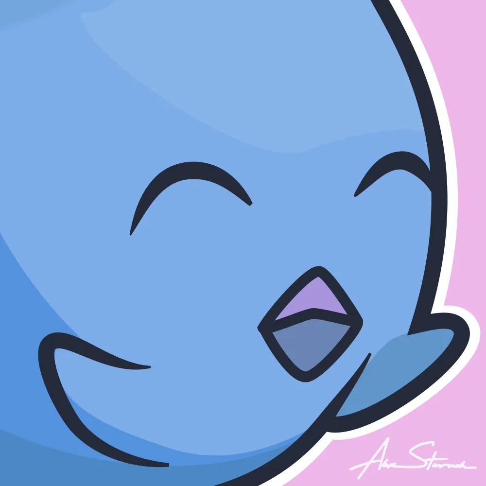 Blue Mochipuff Kawaii Illustration Hero Presentation