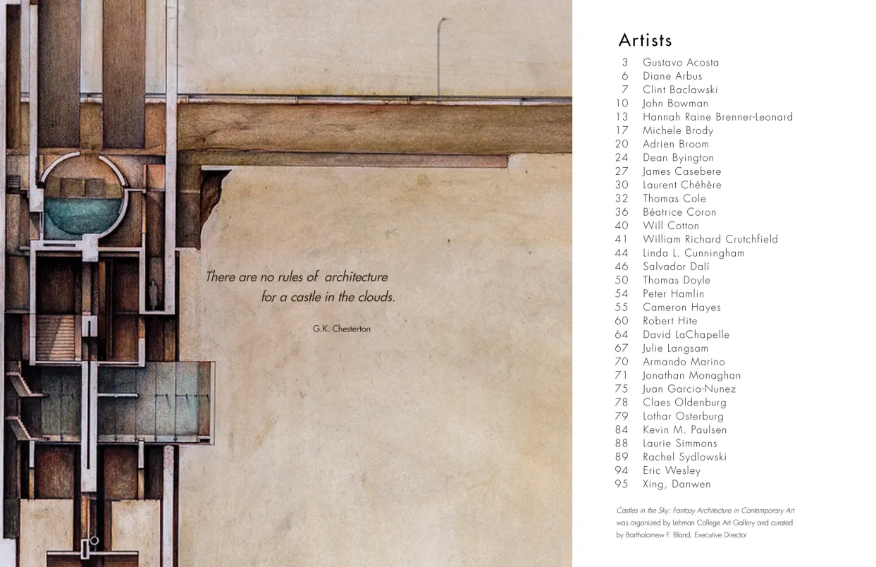 Castles in the Sky: Fantasy Architecture in Contemporary Art exhibition catalogue, pages 10–11
