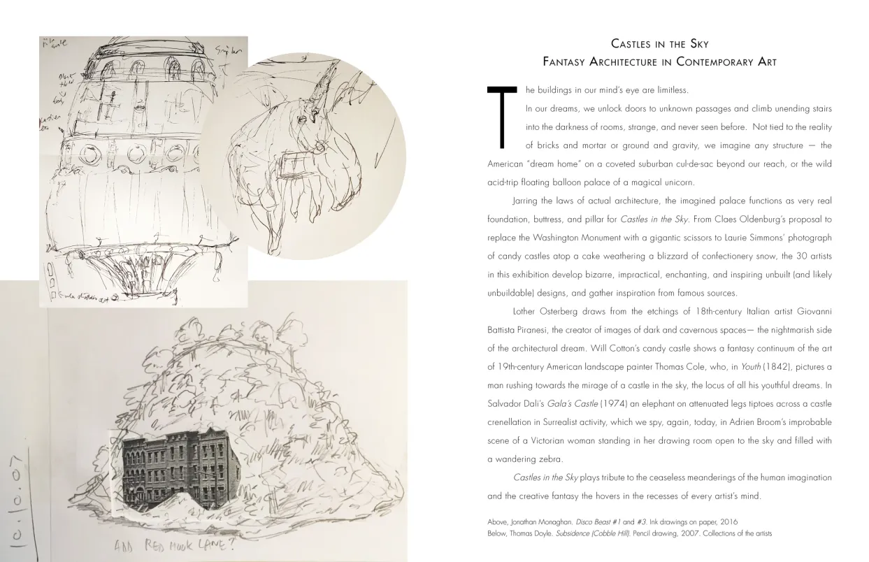Castles in the Sky: Fantasy Architecture in Contemporary Art exhibition catalogue, pages 12–13