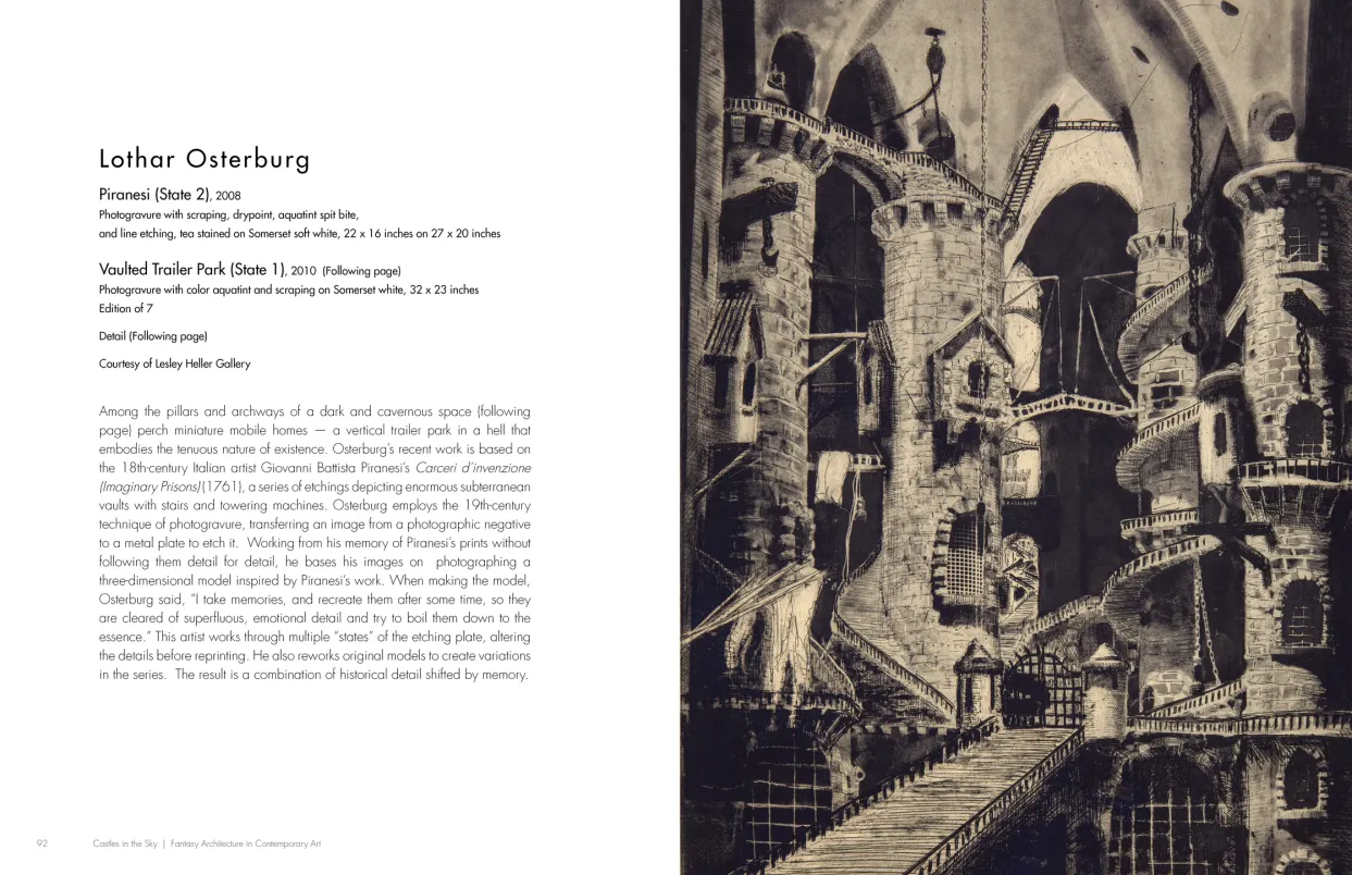 Castles in the Sky: Fantasy Architecture in Contemporary Art exhibition catalogue, pages 92–93