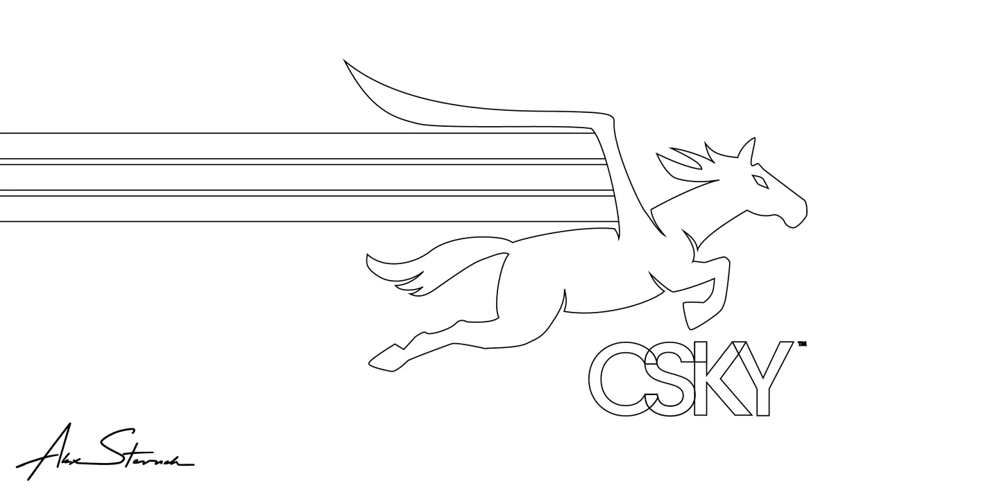 CSKY Horizontal Logo Illustration vector-line for comparison