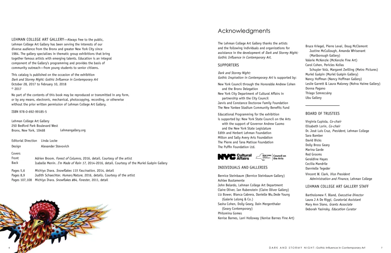 Dark and Stormy Night: Gothic Influence in Contemporary Art exhibition catalogue, pages 6–7