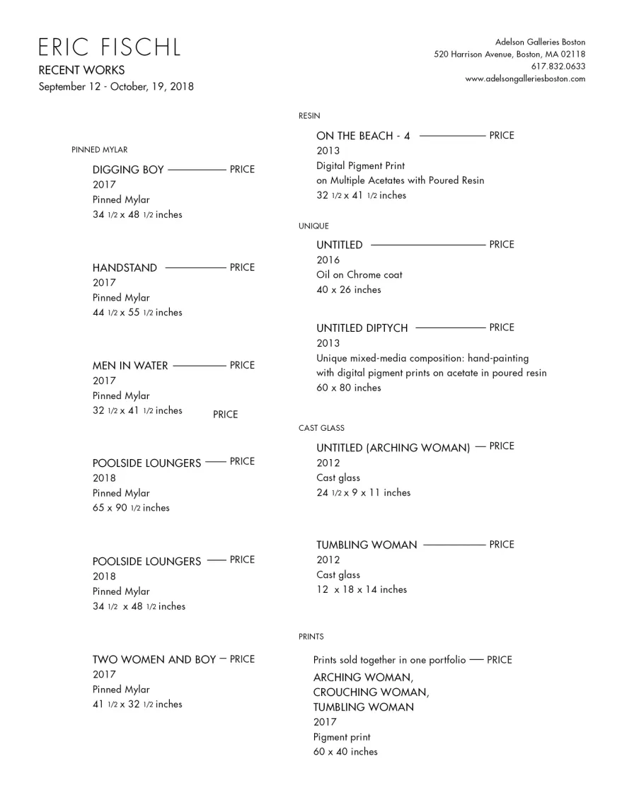 Printed exhibition price list design