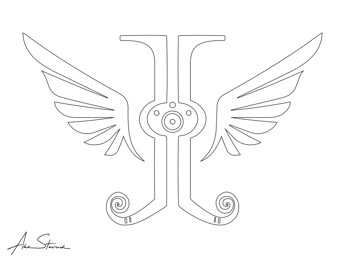 Eternal Wings graphic vector-line for comparison