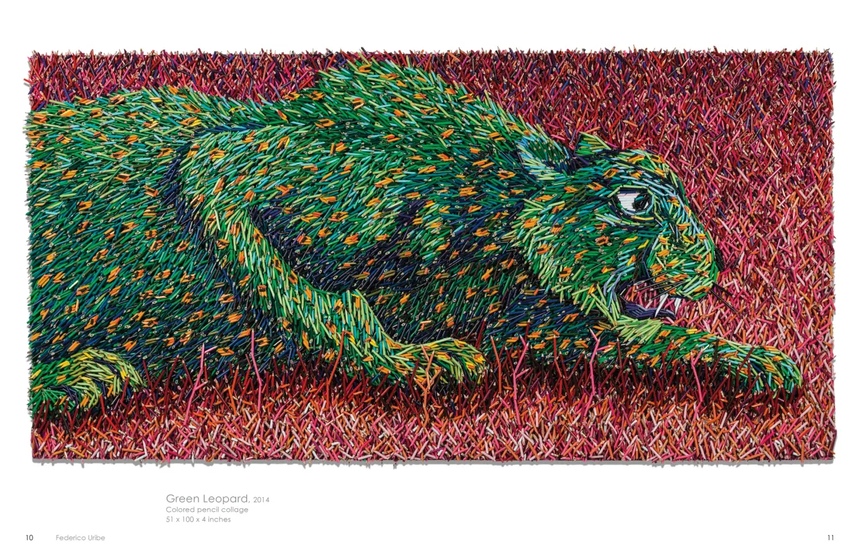 Exhibition catalogue pages 10-11, feautring the artwork of Federico Uribe