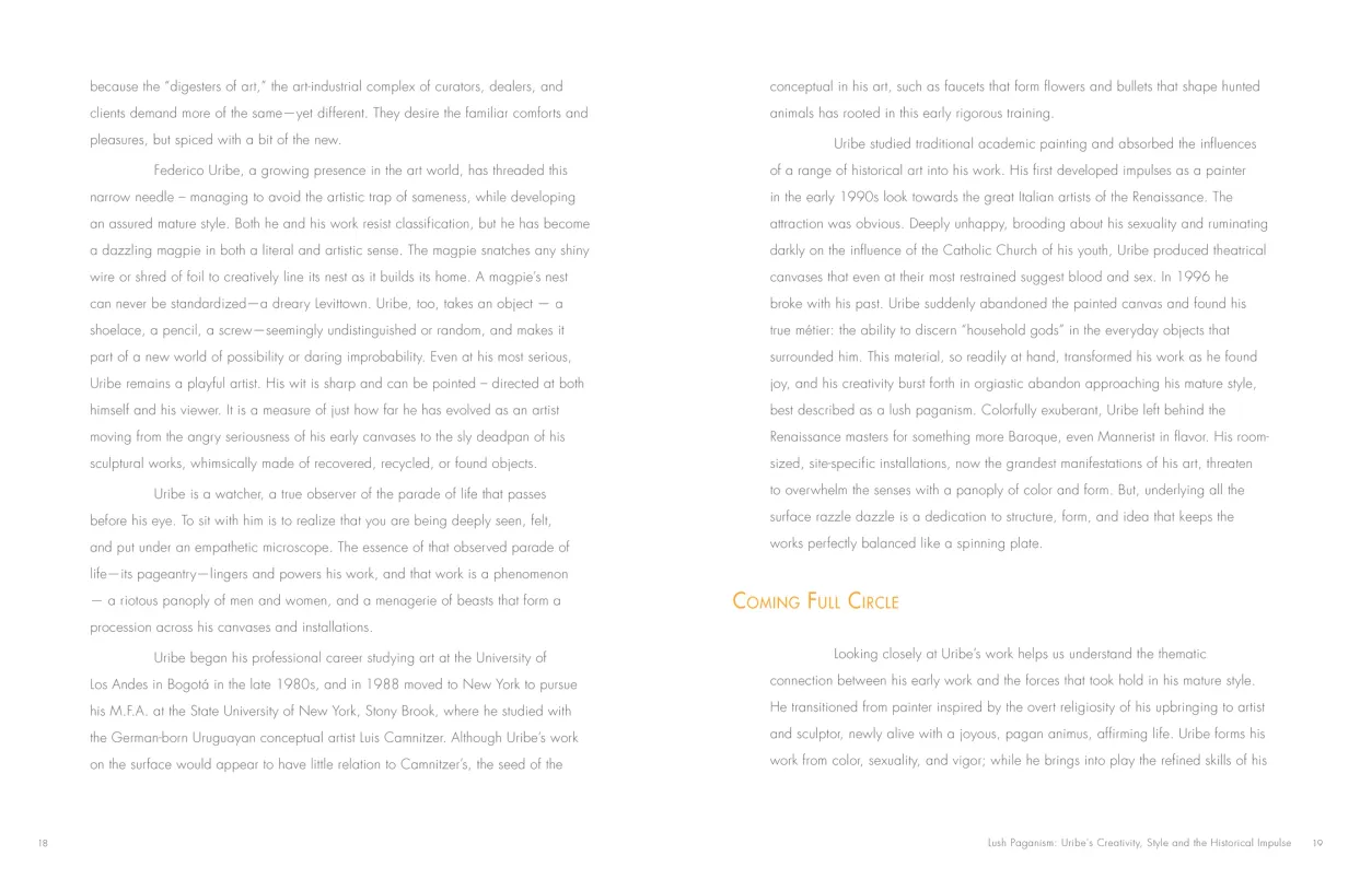 Federico Uribe: Watch the Parade monograph, pages 18–19