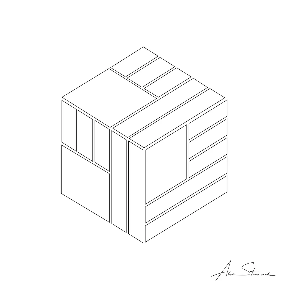 Freedom Cube Illustration vector-line for comparison