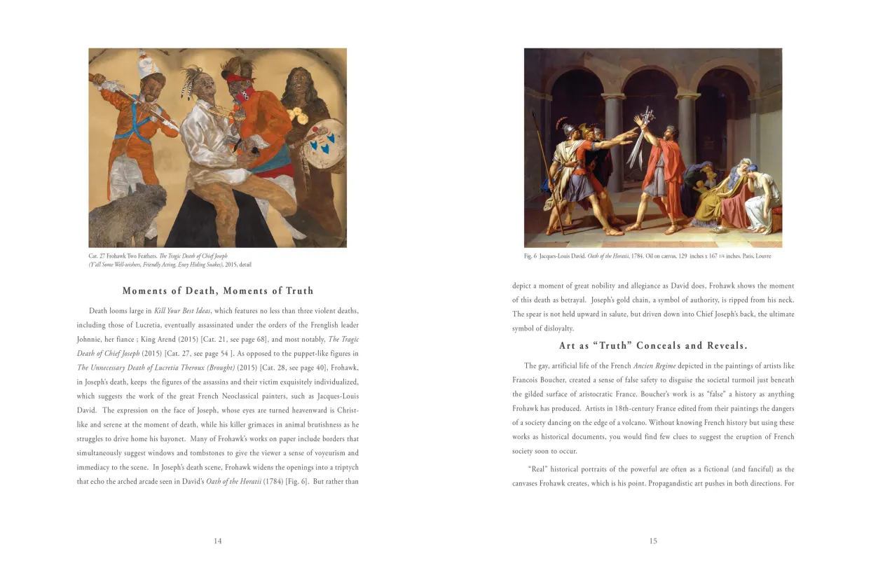 Frohawk Two Feathers: Kill Your Best Ideas exhibition catalogue, pages 14–15
