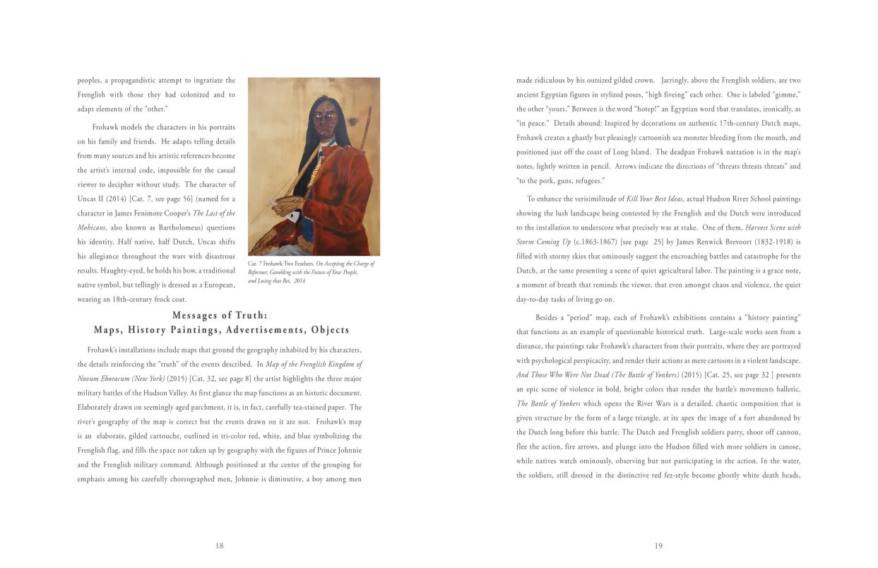 Frohawk Two Feathers: Kill Your Best Ideas exhibition catalogue, pages 18–19