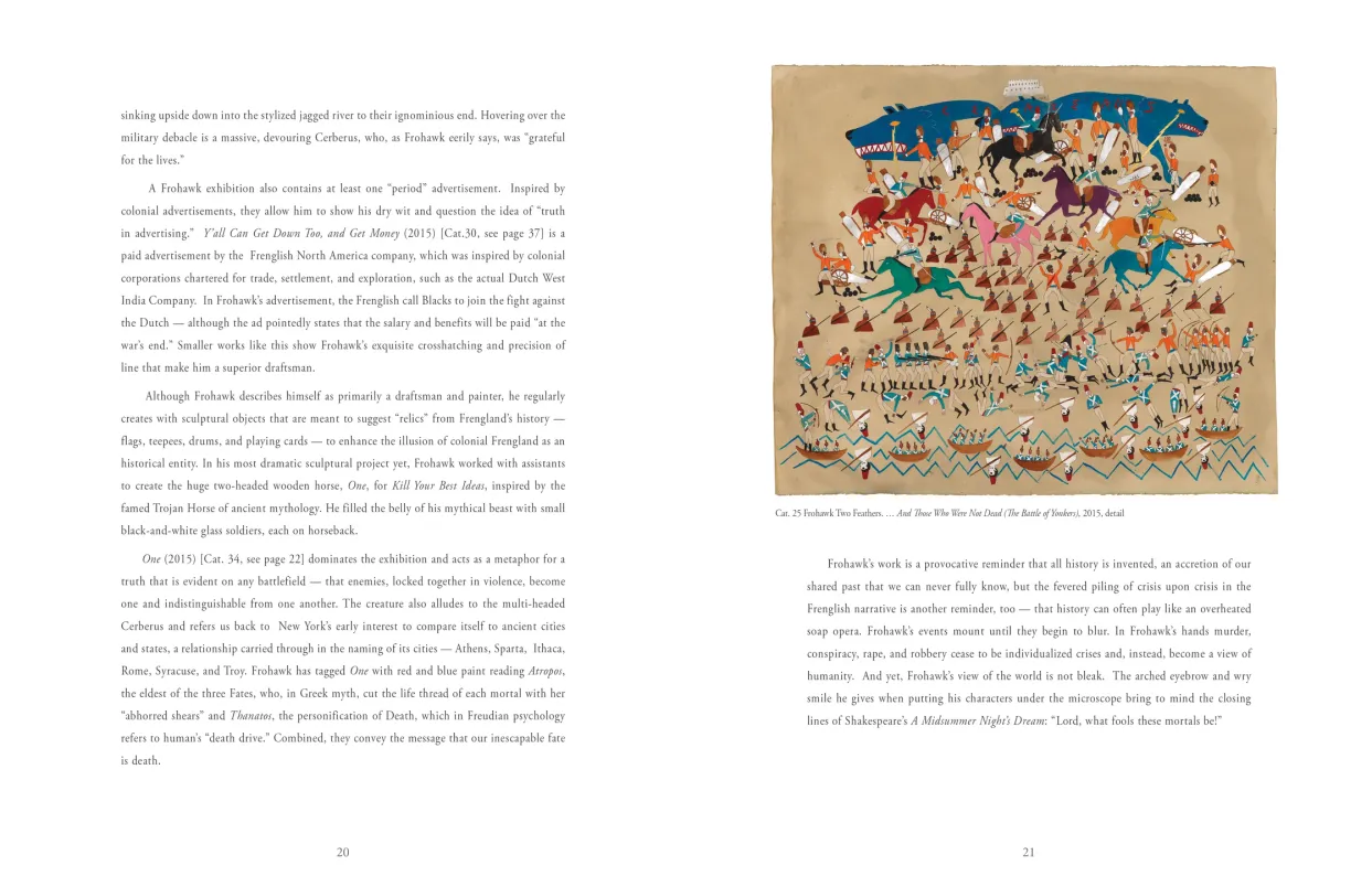 Frohawk Two Feathers: Kill Your Best Ideas exhibition catalogue, pages 20–21