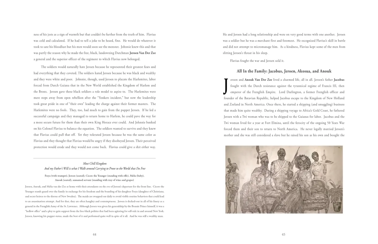 Frohawk Two Feathers: Kill Your Best Ideas exhibition catalogue, pages 44–45
