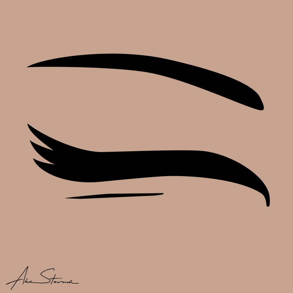 Graphic Eye Closed Illustration