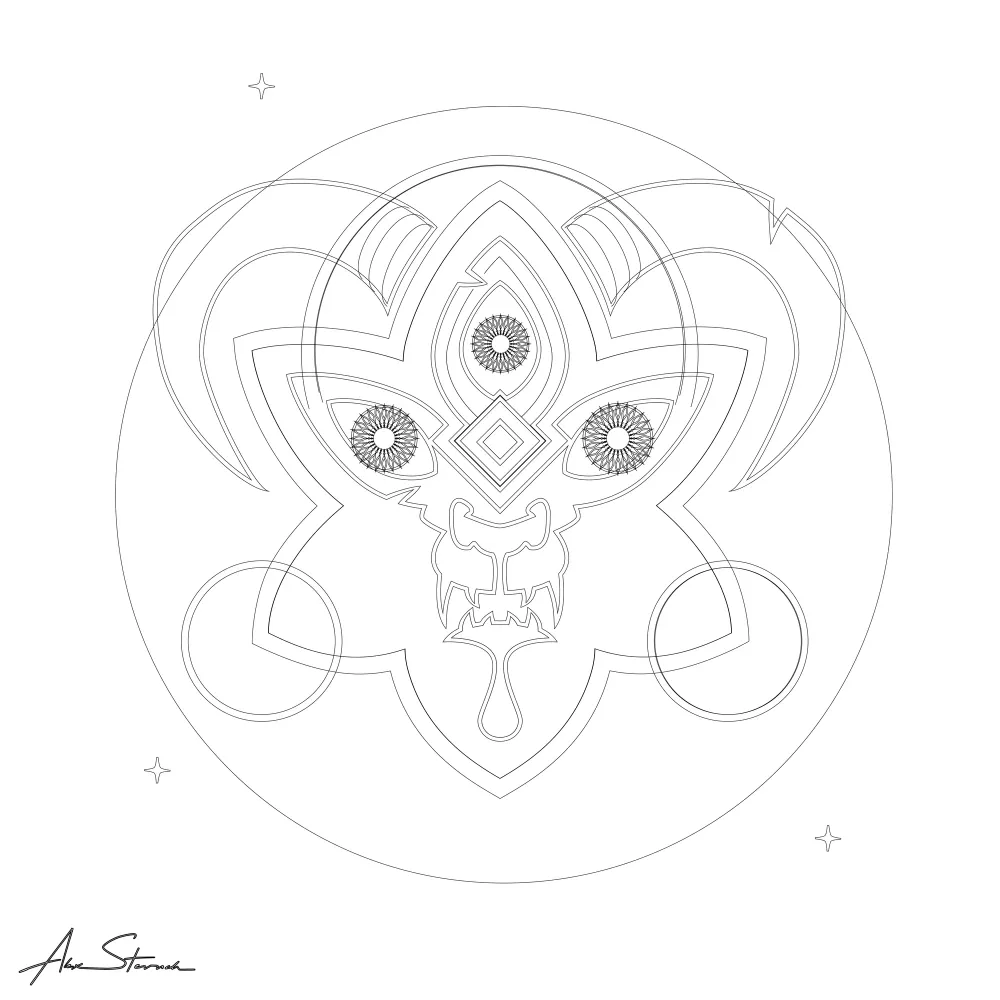 Iba Oracle illustration vector-line for comparison