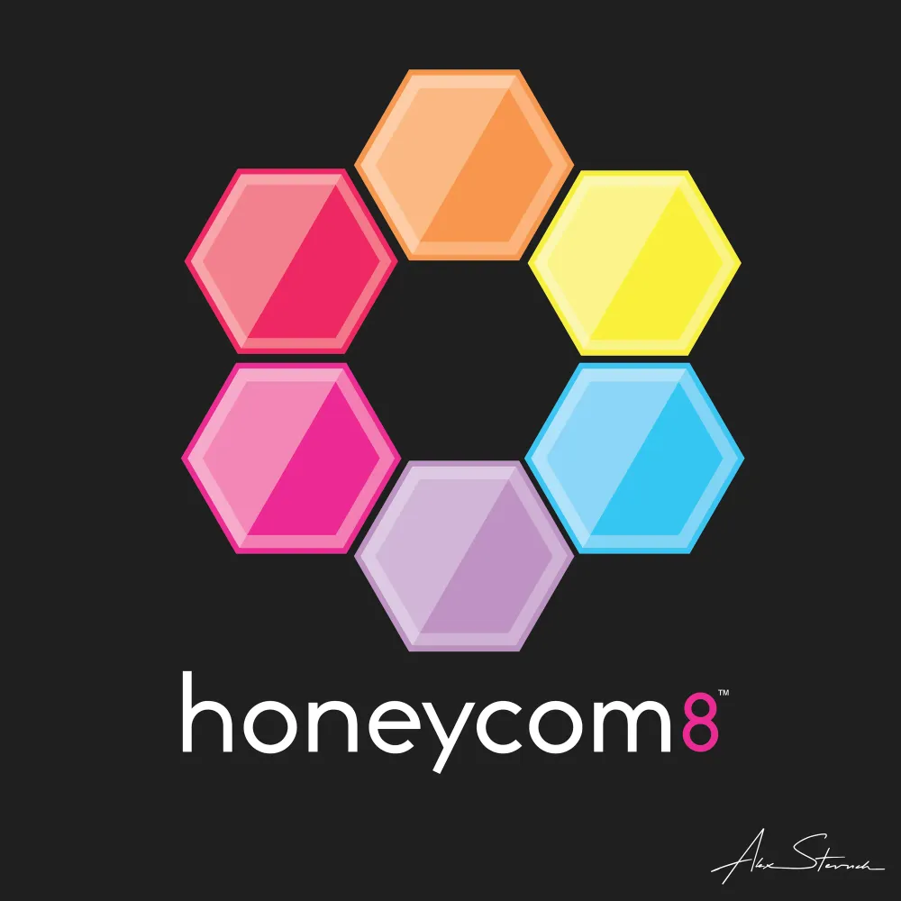 Honeycomb Graphic Logo for dark backgrounds.