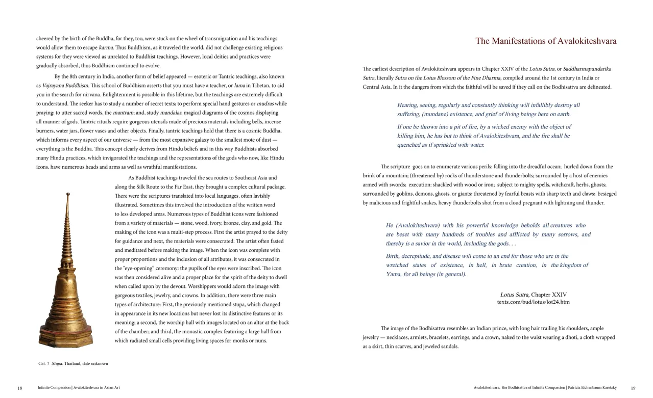 Infinite Compassion: Avalokiteshvara in Asian Art exhibition catalogue, pages 18–19