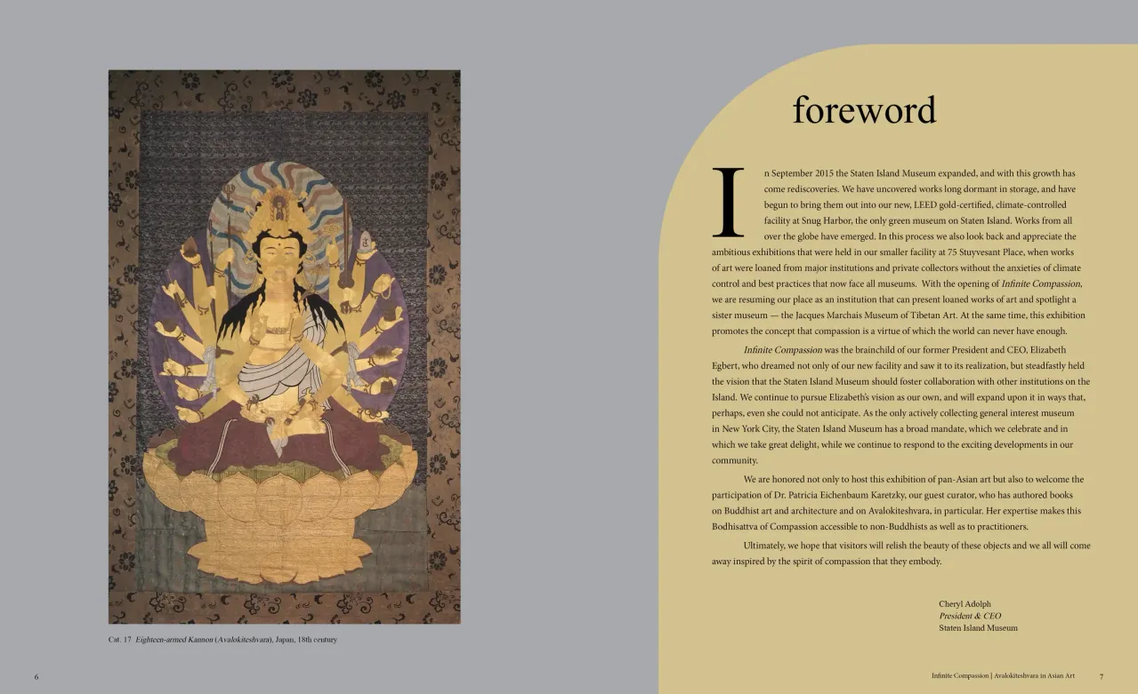 Infinite Compassion: Avalokiteshvara in Asian Art exhibition catalogue, pages 6–7
