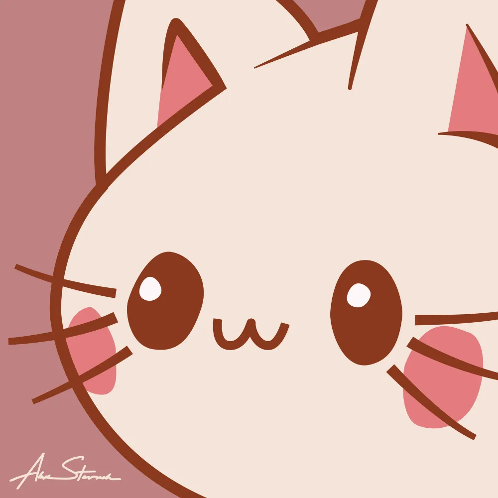 Kawaii Cat Blob Illustration Hero Presentation