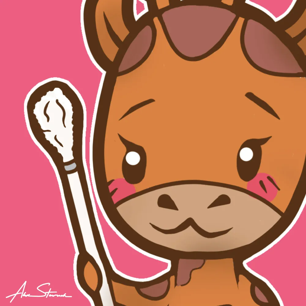 Kawaii Giraffe with Staff Illustration Hero Presenation