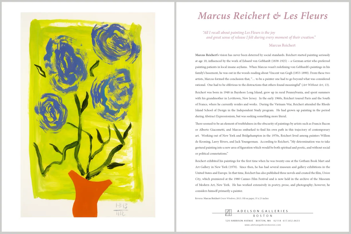 Printed artist biography takeaway design